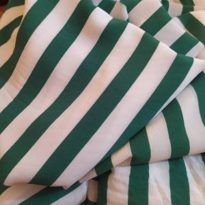 Crepe rayures blanches vertes