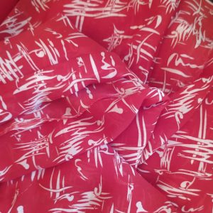 Mousseline de soie rouge blanc