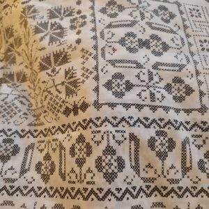 Tissu coton leger blanc noir